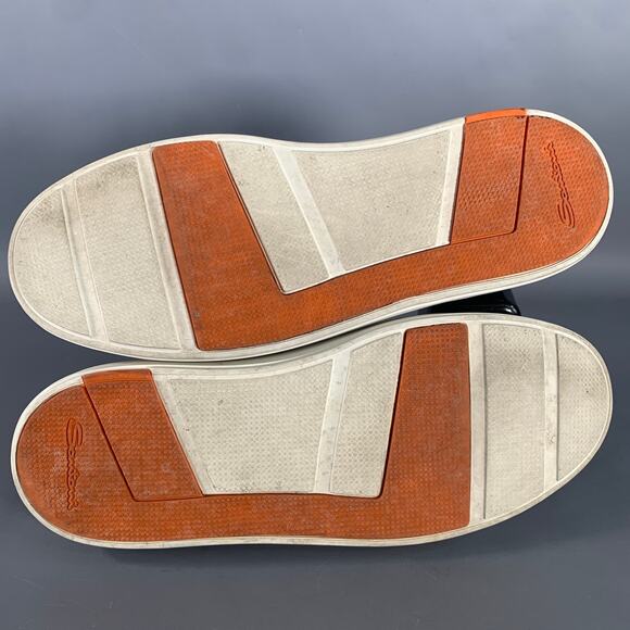 SANTONI Size 11 Grey Canvas Knit Lace-Up Sneakers - Picture 6 of 8